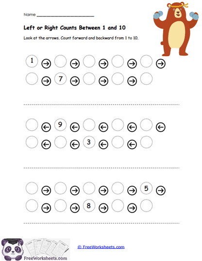 Left or Right Counts Worksheet