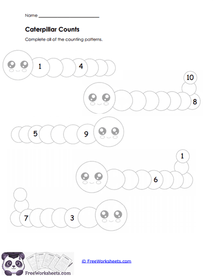 Caterpillar Counts Worksheet