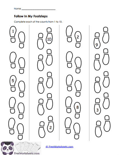 Follow In My Footsteps Worksheet