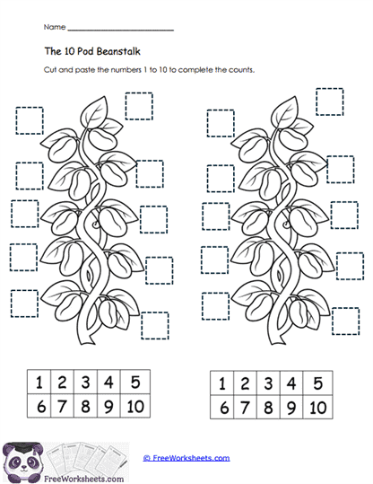 The 10 Pod Beanstalk Worksheet