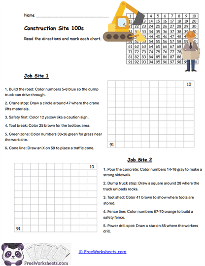Construction Counts Worksheet