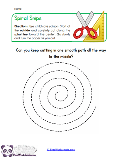 Spiral Cutting Worksheet