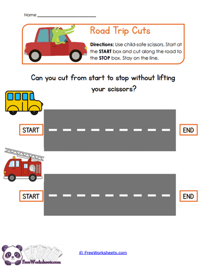 Road Cutting Worksheet