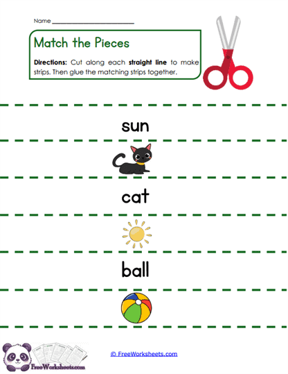 Match Strips Worksheet