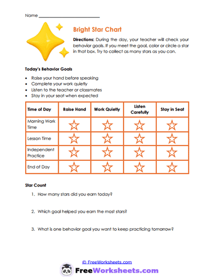 Daily Behavior Chart Collection
