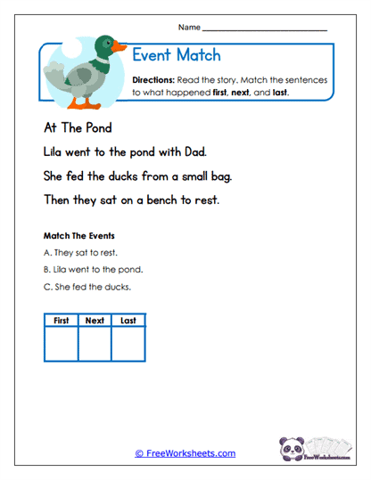 Event Match Worksheet
