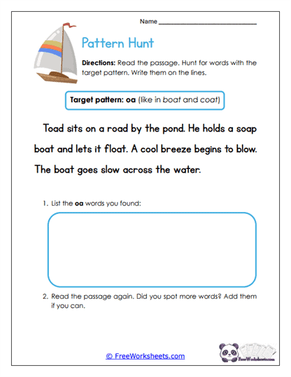 Pattern Hunt Worksheet