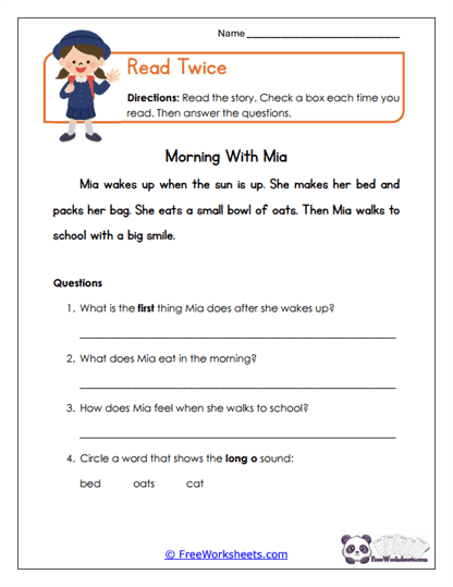 Read Twice Worksheet