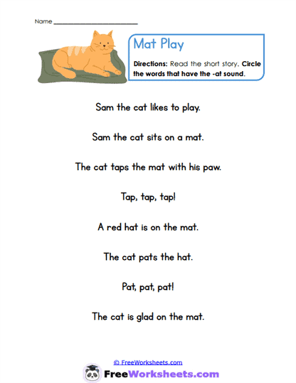 Mat Play Worksheet