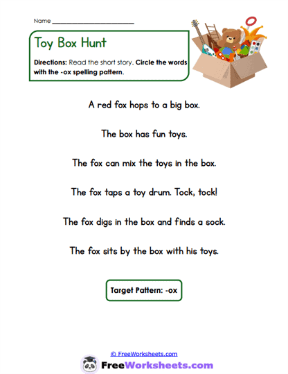 Toy Box Hunt Worksheet