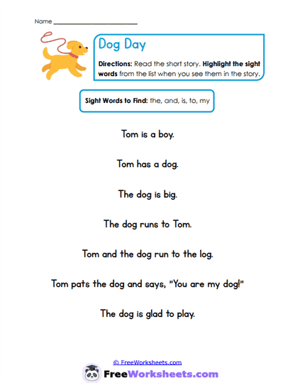 Dog Day Worksheet