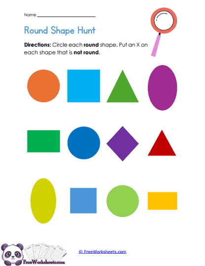 Round Shapes Worksheet