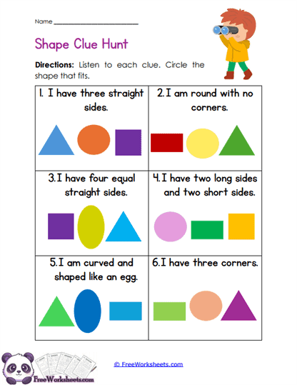 Shape Clues Worksheet