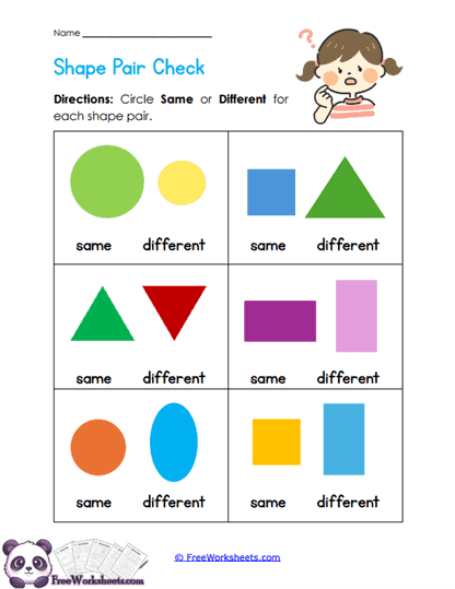 Shape Check Worksheet - FreeWorksheets.com