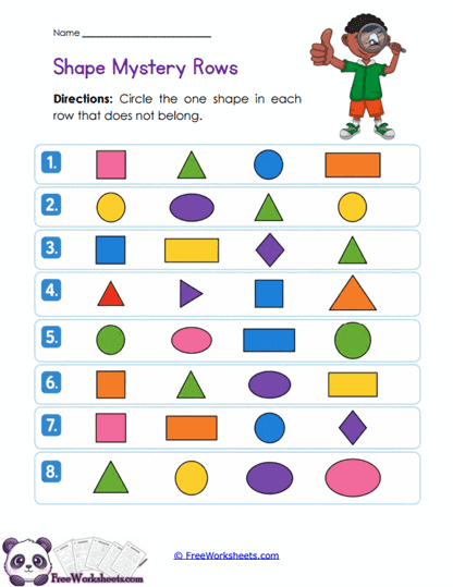 Mystery Shapes Worksheet