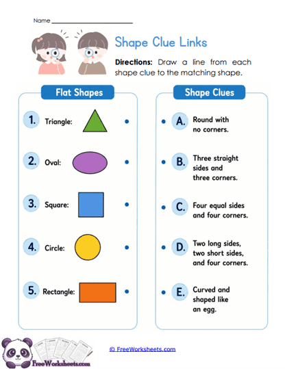 Clue Matches Worksheet
