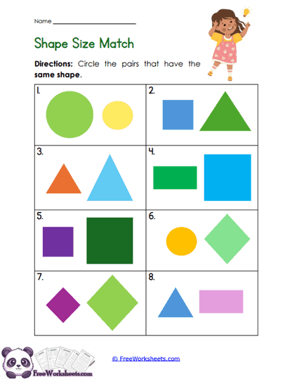 Shape Pairs Worksheet