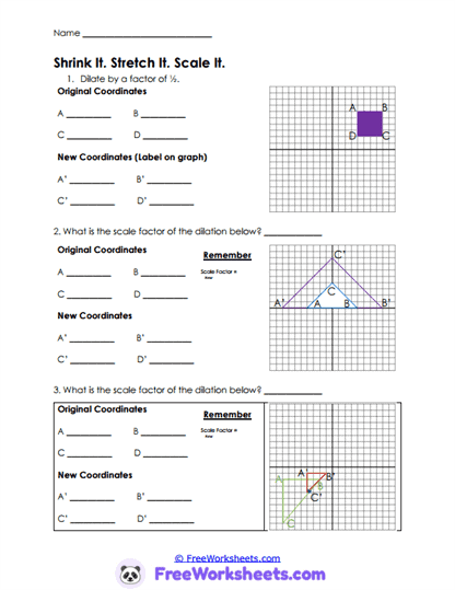 Graph Resize Worksheet