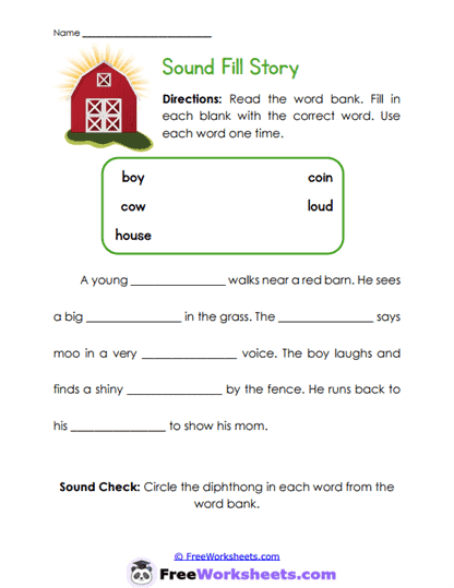 Sound Fill Story Worksheet