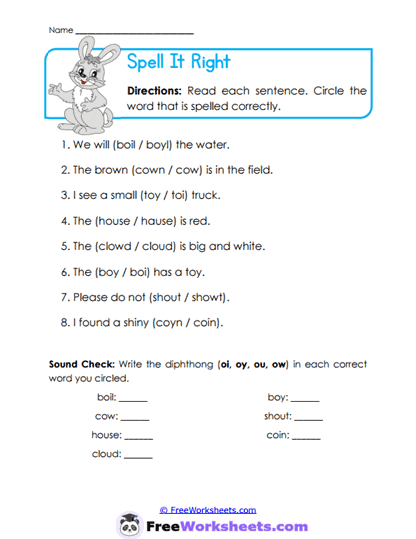 Spin and Write Worksheet