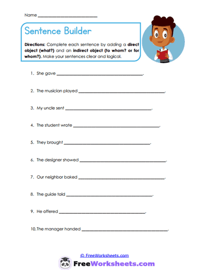Sentence Completion Worksheet