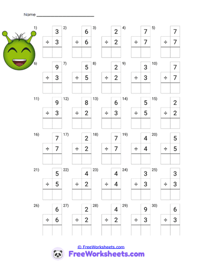 Equal Quotients Worksheet