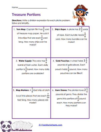 Division Word Problem Modeling Worksheet