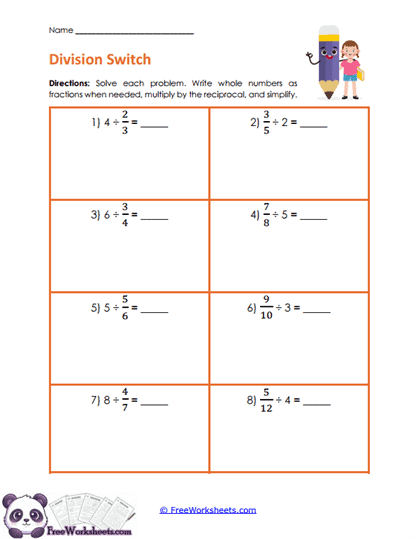 Division Switch Worksheet