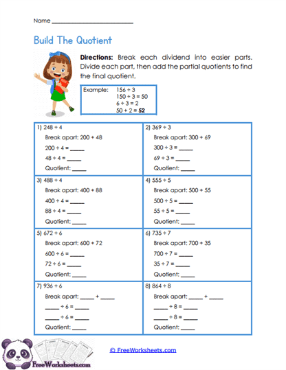 Quotient Builder Worksheet