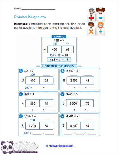 Division Models Worksheet