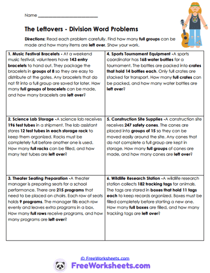 Group Counts Worksheet