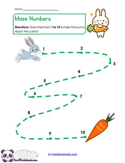 Bunny Maze Worksheet