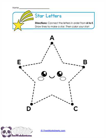 Letter Star Worksheet