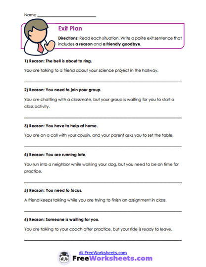 Exit Plan Worksheet