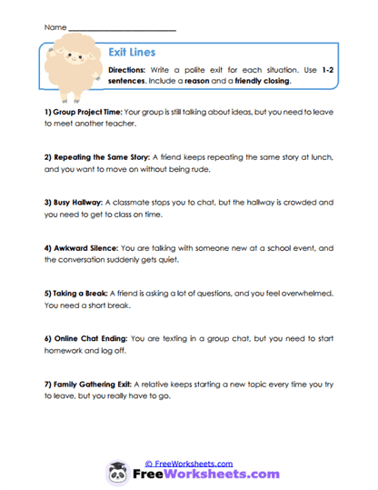 Real-Life Endings Worksheet