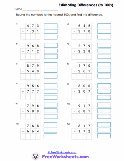 100s Practice Worksheet