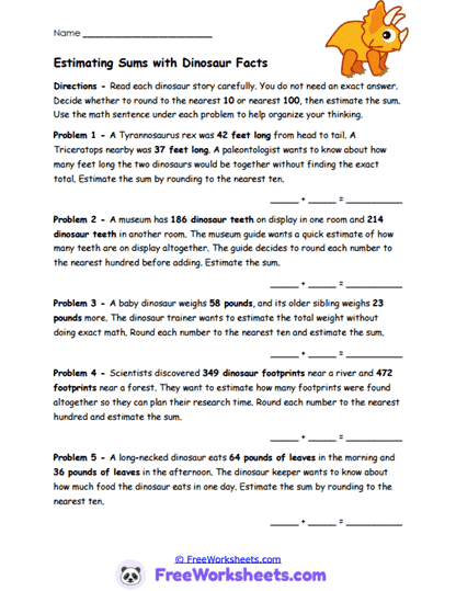 Rounding Quiz Worksheet