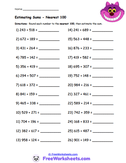 Hundred Hopper Worksheet