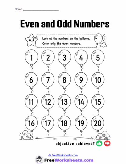 Balloon Hunt Worksheet