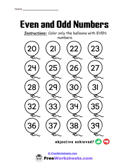 Balloon Colors Worksheet