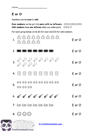 E or O Worksheet