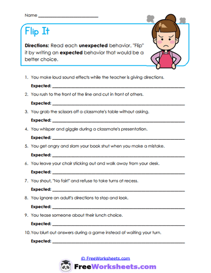 Flip It Worksheet