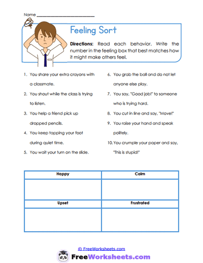 Think First Worksheet