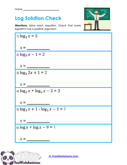 Solution Check Worksheet