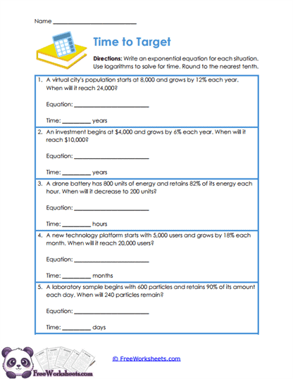 Target Time Worksheet