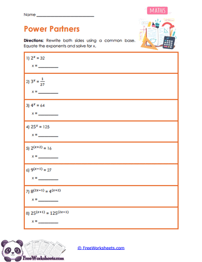 Common Bases Worksheet