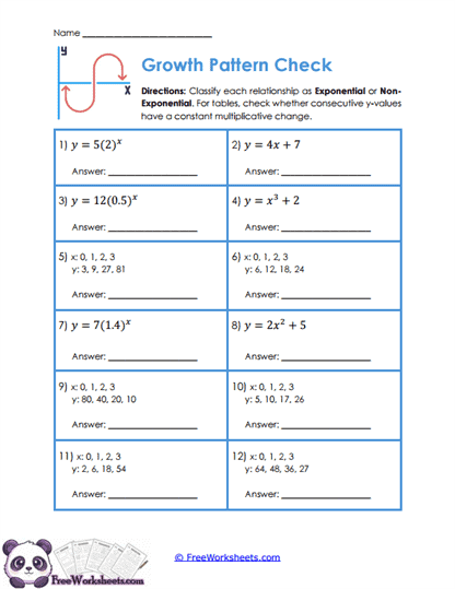 Growth Check Worksheet