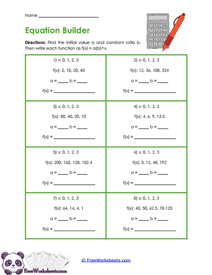 Equation Builder Worksheet