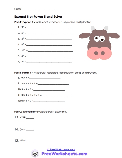 Power Practice Worksheet
