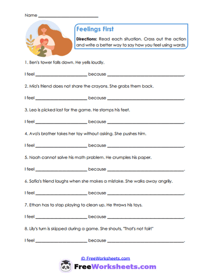 Feelings Before Worksheet